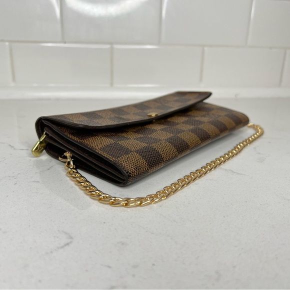 💯 AUTH Louis Vuitton Pochette Damier ebene wallet on chain - Picture 5 of 11